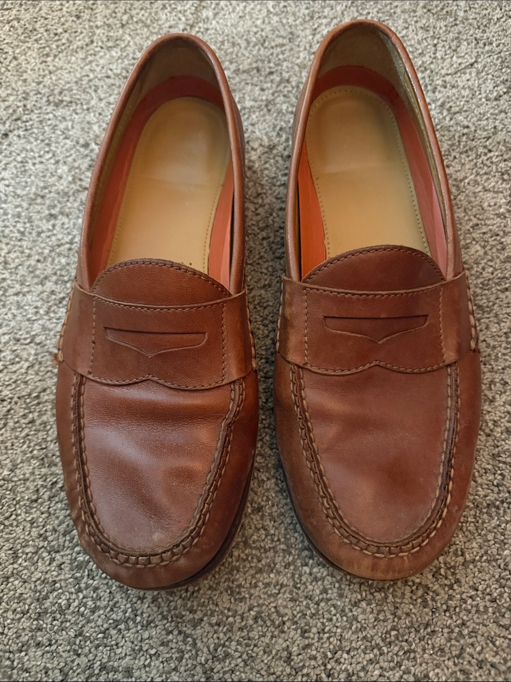 Men's Leather Penny Loafers in Brown